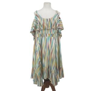 Torrid‎ 2X Boho Stripe Cold Shoulder Summer Festival Dress Gauze